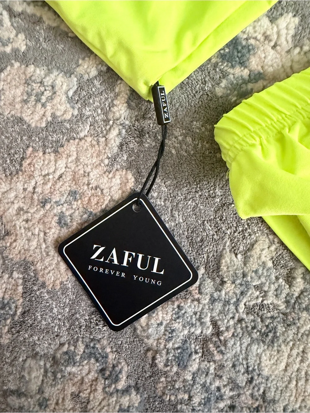 Zaful Neon Yellow High-Slit Maxi Skirt Set